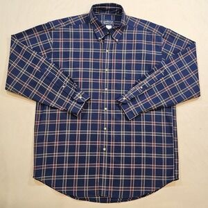 Nor'Wester Wear By Pendleton Mens L Button Down Wool Blend Plaid Long Slv. Shirt